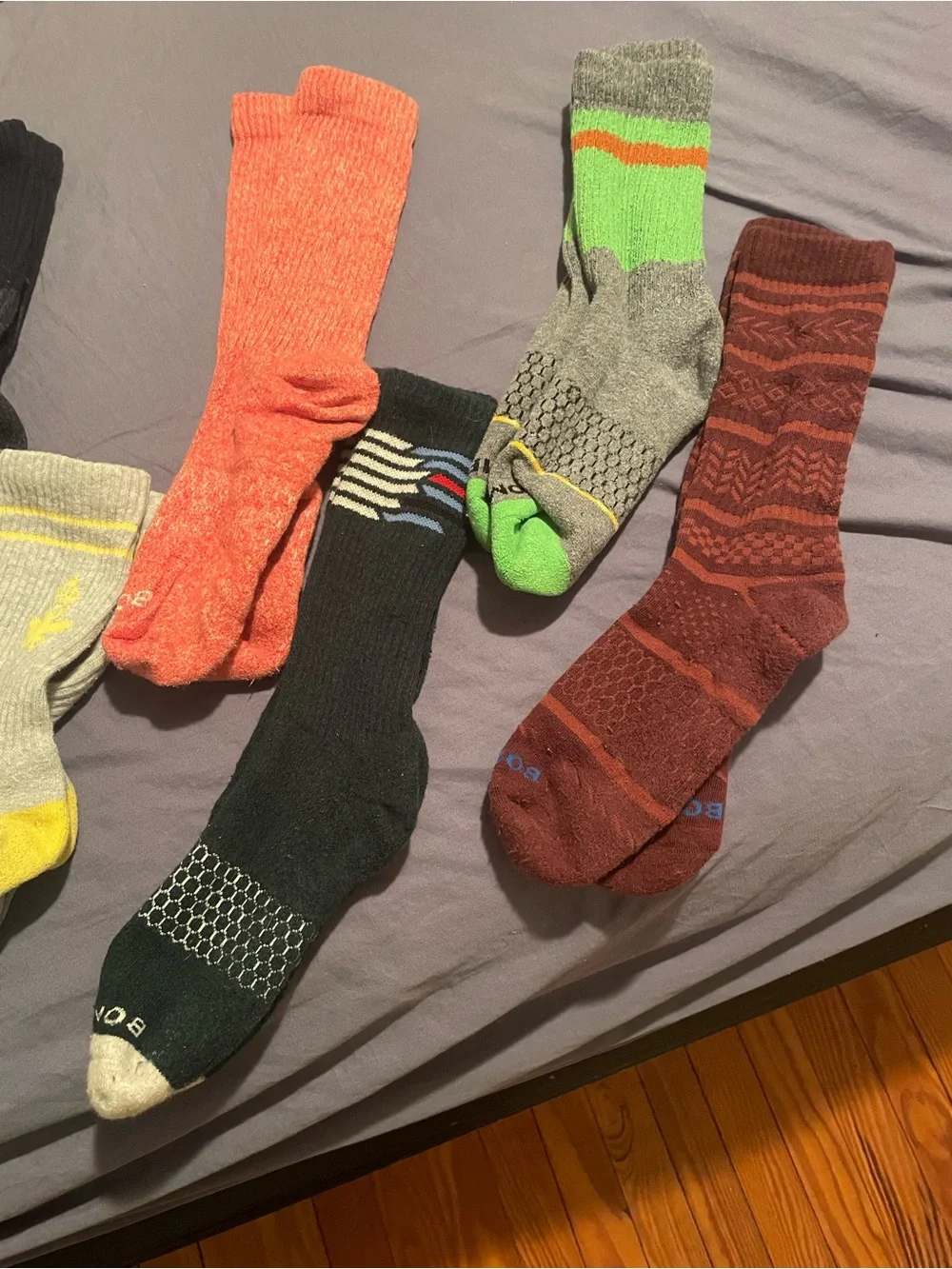 Bombas Men's Assorted Athletic Crew Socks - Multi-Color 8 pair size Large